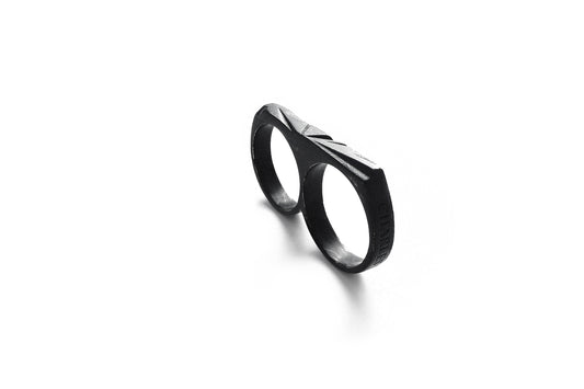 Facettes Double Finger Ring