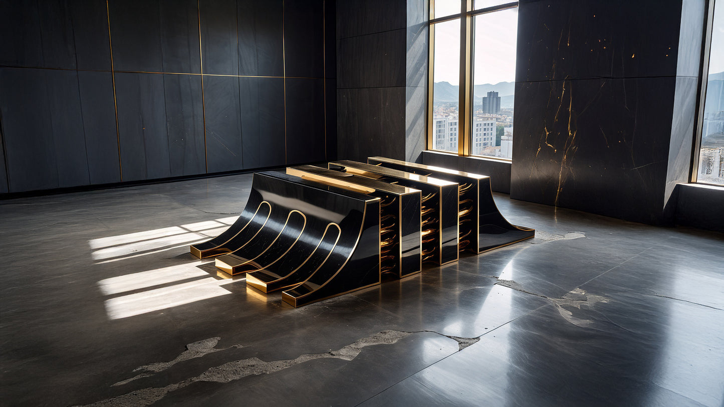 Wooden and Gold Coffee Table